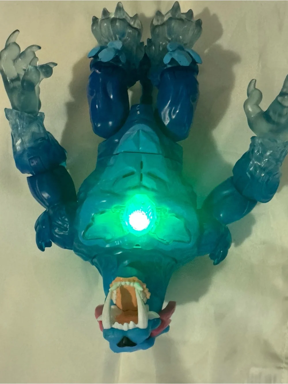 Blue Light-Up Monster Action Figure with Green Chest Glow